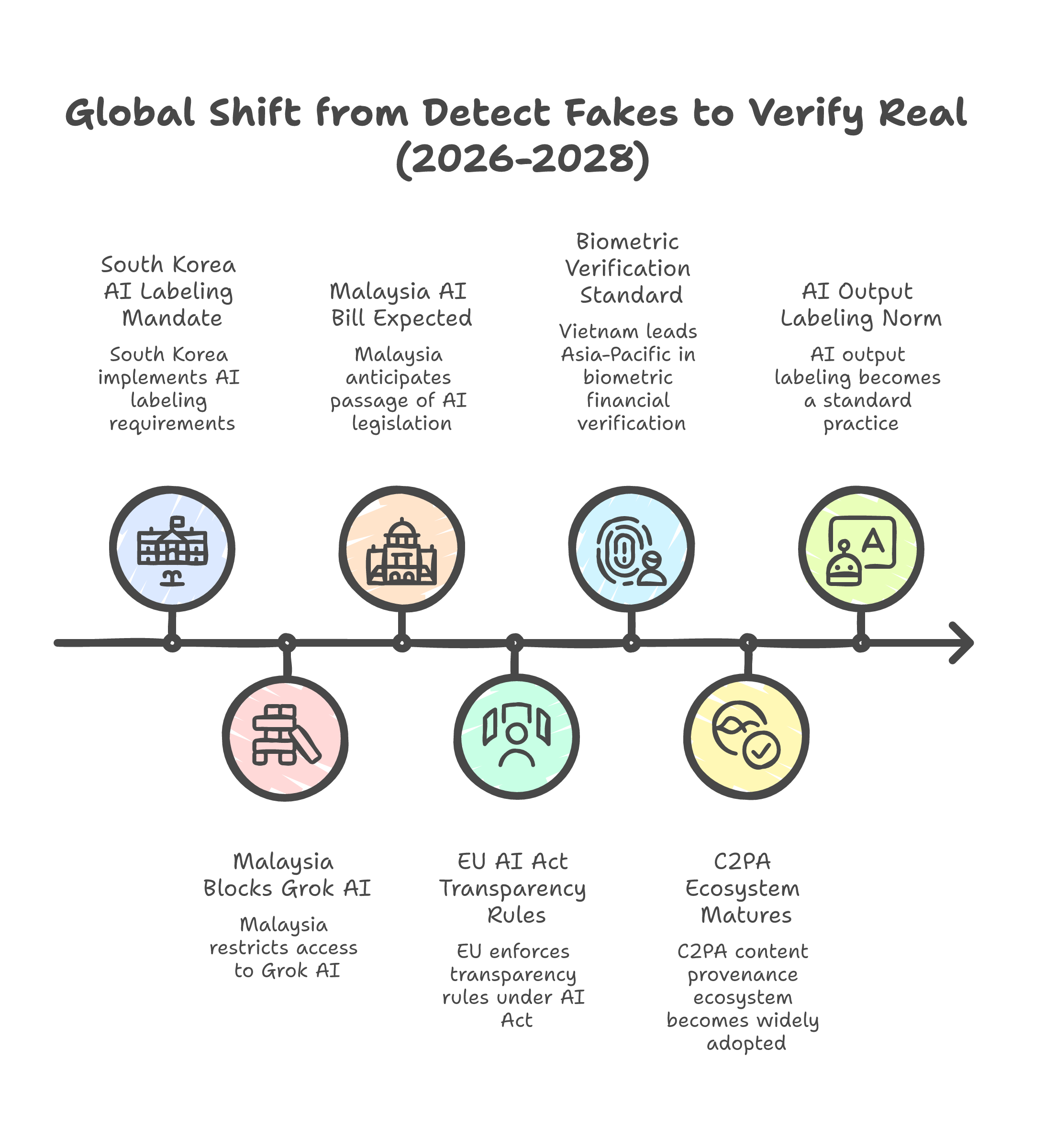 Global Shift from Detect Fakes to Verify Real (2026-2028)